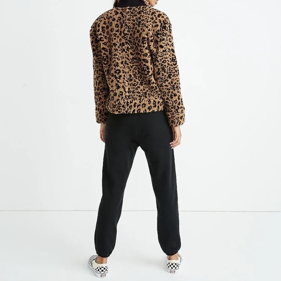 Madewell Sherpa Bomber Jacket in Leopard Size Small - Picture 2 of 15